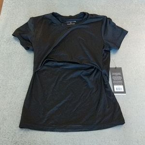 Glyder NWT Keyhole Tee Black Short Sleeve Top M